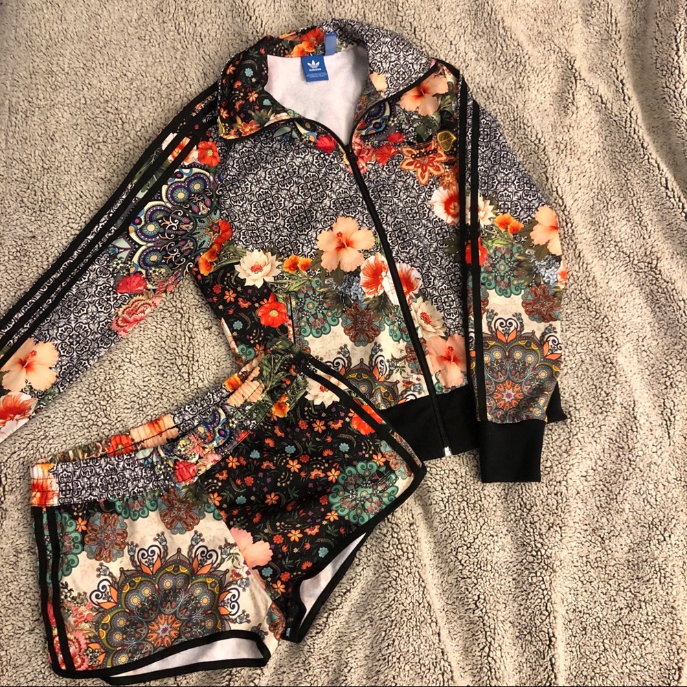 Adidas floral tracksuit